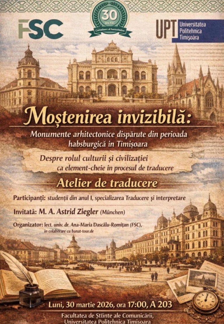 Timișoara habsburgică, redescoperită într-un atelier de  traducere la UPT