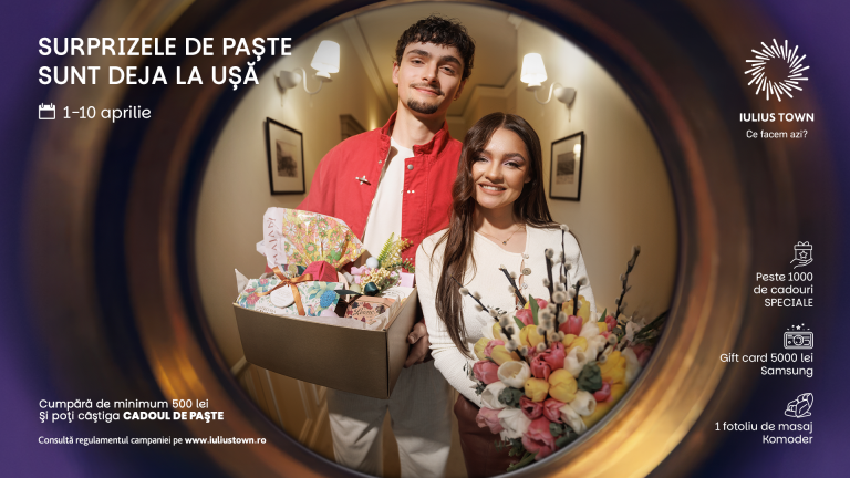 Surprizele de Paște sunt deja la Iulius Town: cumpărăturile de sărbători îți aduc premii speciale, iar Iepurașul îi așteaptă pe micii aventurieri