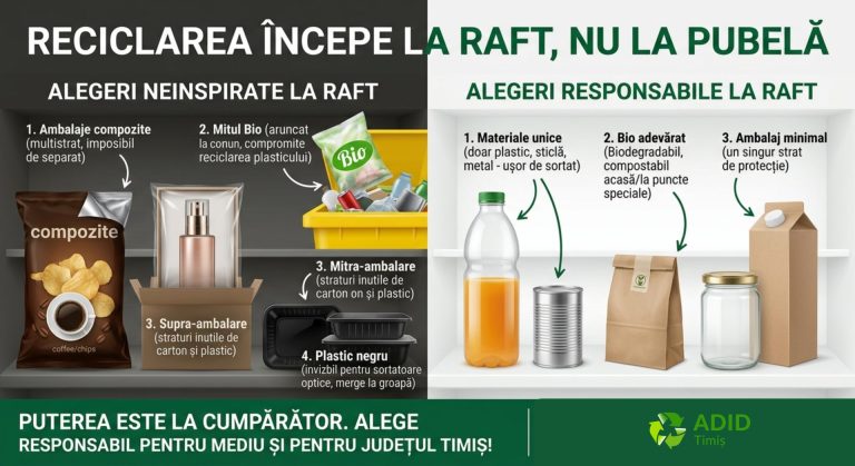 Reciclarea începe la raft, nu la pubelă