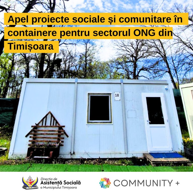 Direcția de Asistență Socială a Municipiului Timisoara invită ONG-urile să dezvolte proiecte sociale  în containere modulare