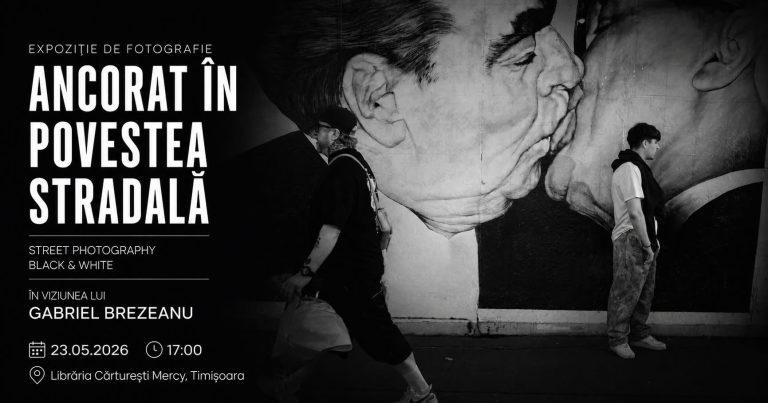 Gabriel Brezeanu aduce fotografia de stradă în prim-plan prin expoziția „Ancorat în povestea stradală”, la Cărturești Mercy Timișoara